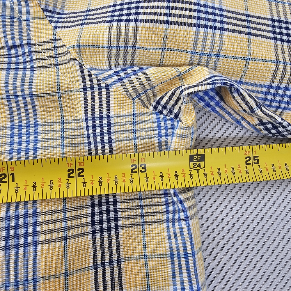 Izod Men's Yellow Multi Plaid Button Down Collar Long Sleeve Sport Shirt Size L - Picture 10 of 15